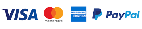 Visa, Mastercard, American Express, PayPal